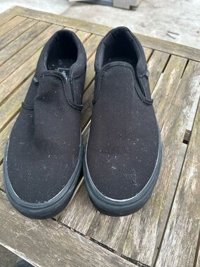 Vans Black Canvas Slip-On Sneakers